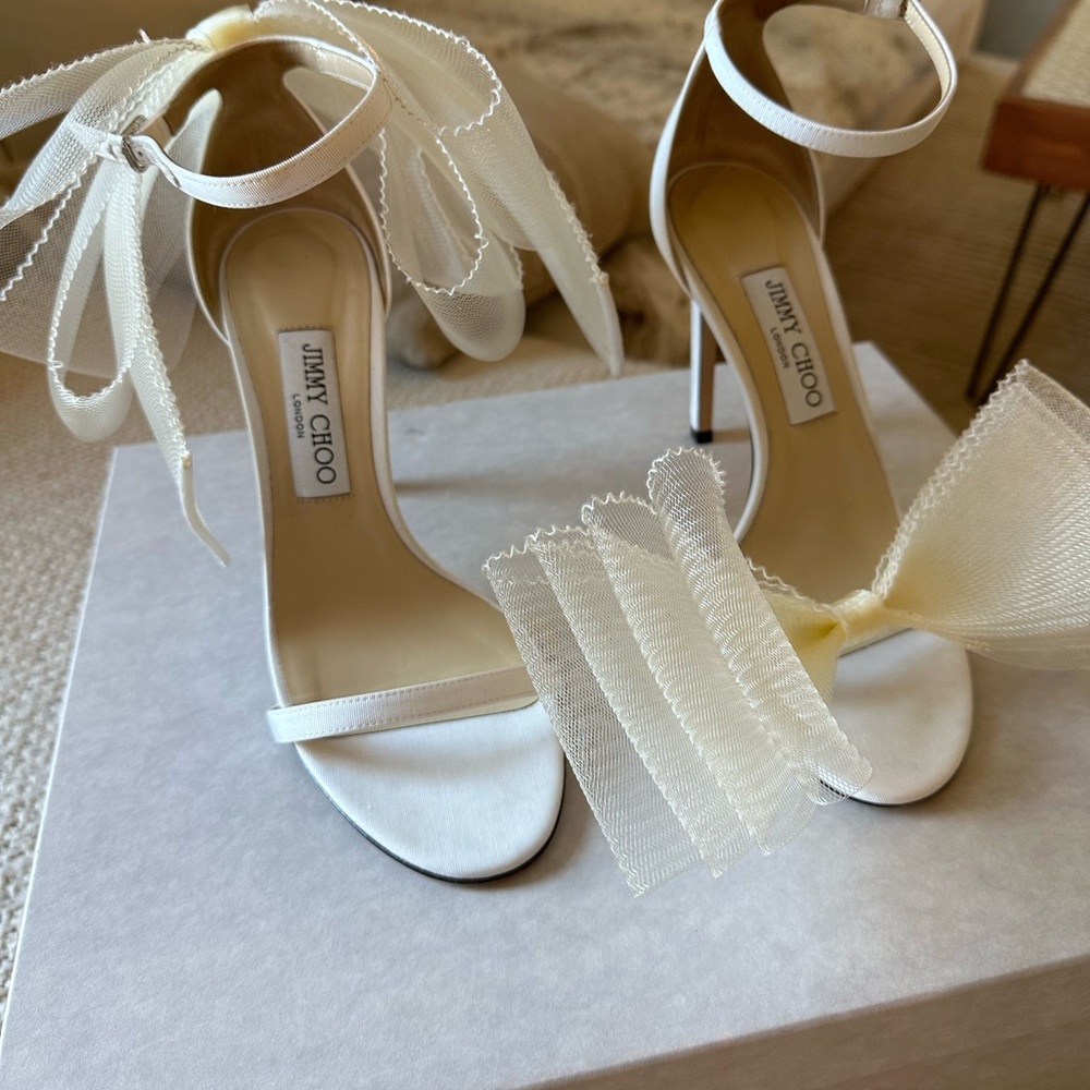 Jimmy Choo Aveline Heels in Latte, worn for an hour